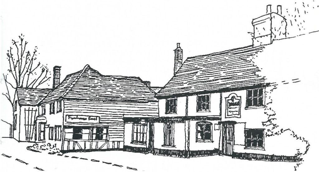 Drawing of the Chequers in the 17th century